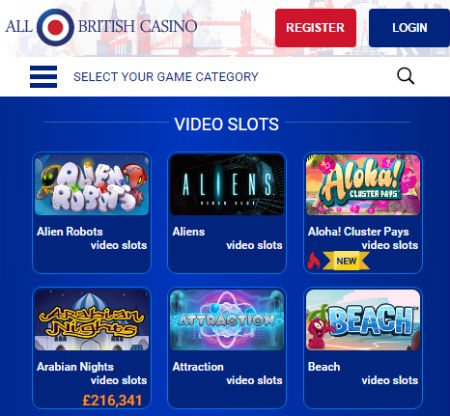 Bonus at All British Casino